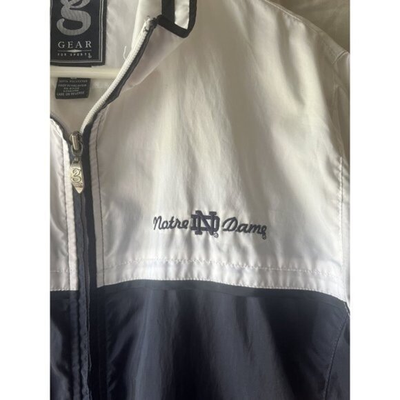 Notre Dame Fighting Irish Blue White Windbreaker Jacket Gear‎ For Sports Womens - Picture 2 of 10